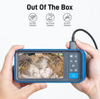 Teslong Telescopic Endoscope Inspection Camera with Screen & Light, 4.5" IPS Display Borescope with 5FT Telescoping Pole, IP67 Waterproof Inspection Camera for Ceiling, Wall, Chimney, Automotive &HVAC