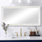 Tanmicoshomy 24 x 47 Inch White Rectangle Wall Mirror, Rectangular Mirrors for Bathroom, Bedroom Living Room or Entryway, Wall Mounted Horizontal or Vertical