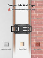 USX Mount Long Arm TV Wall Mount for Most 42-90 inch Television 40 Inch Extension Full Motion TV Mount，Wall Mount Bracket with 90°Swivel Up to 150lbs Fits 16” 18” 20” 24” Stud VESA 800x400mm