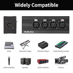 HUALEU 3Pin XLR 1 Male to 4 Female Splitter,4WAY XLR Four-Input and one-Output Parallel Connection Adapter,Four Microphone inputs Converted to one Output,4 in to 1 Out Aduio Splitter