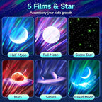 One Fire Northern Lights Projector,300+Color Modes Galaxy Projector for Bedroom, 15 White Noise Galaxy Light Projector, 5Moon Star Projector, Bluetooth Aurora Light Projector, Remote Timer Star Lights