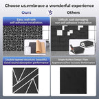 8 Pack 2-Layer Soundproof Wall Panels, 12 x 12 x 0.43 in Sound Proof FoamPanels for Walls, 1.2lb/ft* High Density, Thicker 0.43 in, 3D AcousticPanels,Artistic Noise Dampening Panels Black&White