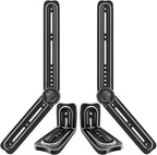 HCMOUNTING Soundbar Mount Bracket, Sound Bar Mounts Under TV or Above TV Fits Most Sound Bars Up to 20 Lbs, Soundbar TV Mount with 180° Adjustable Extension Plates and L-Shaped Hooks