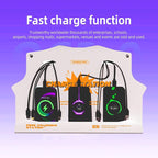 Wall Mounted Cell Phone Charging Station with 8-Port High-Speed Cables – Universal Dock for Apple, Type-C & Android Devices – Ideal for Airports, Hotels, Malls, Offices, Schools (White)