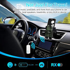 Premium Pro Bluetooth 5.4 Transmitter Receiver,Airplane Audio Adapter,Wireless Transmitter for TV/Travel Flight,Airline,Gym.Compatible with 2 AirPods/Headphones,Bluetooth Receiver for Car/Home Stereo