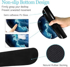 LIMKRIAN Galaxy Mouse Pad Set Large Desk Matt for Desktop, Ergonomic Mouse Pad with Wrist Rest, Gaming Mousepad Wrist Support Keyboard Mat Cup Coaster Set Cute Office Desk Decor Accessories