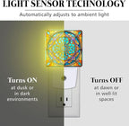 PODMemory Mandala Stained Glass Night Lights Plug into Wall for Room, Mandala Night Light LED for Bedroom