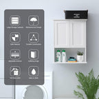 Bathroom Wall Cabinet Wooden Medicine Cabinet Buffering Hinge MDF Material Over Toilet Storage 23"x29" and Adjustable Shelves Cupboard Above Toilet with Large Space