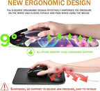 BOCHEERY Ergonomic Mouse Pad Wrist Support,Upgrade Mousepad with Massage Design,Non-Slip PU Base Desktop Mouse Pads for Pain Relief, Computer, Office & Home,12 x 8 in（F-Butterfly with Flower）