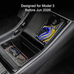 TAPTES Wireless Charger for Tesla Model 3 2017 2018 2019 2020, Dual Phone Charging Pad for Tesla Model 3 Accessories, Car Center Console Interior, Compatible with iPhone & Smartphones, Black