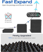 Sonicism Sound Proof Foam Panels for Walls Self-Adhesive 72 Pack Pyramid 1"X 12"X 12" Acoustic Panels 35kg/m³High Density,Soundproof Wall Panels Fast Expand,Sound Absorption and Decoration,Black