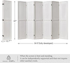 Pegboard Display, 5.6Ft Wooden Room Divider Folding Privacy Screens Portable Freestanding Wall Organizer for Retail Craft Art Display Board (6panels, White)