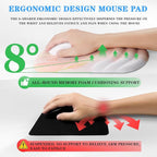 Mouse Pad Wrist Wrist Rest, Comfortable Memory Foam Wrist Rest, Non-Slip PU Base, Ergonomic Wrist Support and Arm Rests for Gaming, Office, Computer Use, Relieve Typing Pain (Pink Marble)