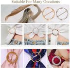 T-Shirt Clips 9 PCS, Clothes Corner Knotted Button, Fashion Alloy Pearl Rhinestone Circle Clip Buckle Round Shirt Silk Scarf