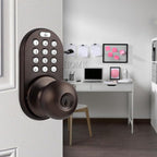 MiLocks TKK-02OB Digital Door Knob Lock with Electronic Keypad, Oil Rubbed Bronze, Keypad Lockable