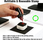 3-in-1 Faxed/Emailed/Received Office Rbber Stamps for Business, Pre Red Inked Company Message Stamp Hand for Efficient Bookkeeping, Ordering, Accounting Work Business Management - 9/10’’x 9/10’’