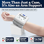Wrist Blood Pressure Monitor LCD Display, Adjustable Wrist Blood Pressure Cuff 90x2 Reading Memory Wrist Bp Monitor with Storage Case(White)
