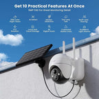 ieGeek 5MP Security Cameras Wireless Outside, Solar Camera Outdoor Wireless WiFi 360° PTZ Battery Powered with Spotlight & Siren/Motion Detection/Color Night Vision/2-Way Audio/IP65, Works with Alexa