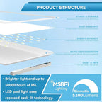 Msbfi 2x2 LED Flat Panel Light - 4 Pack Drop Office Ceiling Light 30-35-40W Adjustable, 130LM/W 3500K/4000K/5000K Selectable, 0-10V Dimmable, 100-277V for Office Ceiling Lighting Fixture ETL/DLC