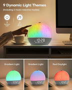Zelaclock Sunrise Alarm Clock, White Noise Sound Machine, Sunlight Alarm Clocks for Bedrooms, 9 Natural Wake Up RGB Night Light, 30 Soothing Sounds for Heavy Sleepers, Baby, Kids, Adults