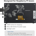 HAMTYSAN Raspberry Pi Screen, 7 Inch Portable Monitor External Display 800x480 IPS Screen Small HDMI Monitor for Raspberry Pi 400/4/3/2/Zero/B/B+ Jetson Nano Win11/10/8/7 (Non-Touch)