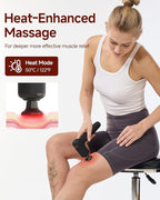 CAREKING Upgraded 2-in-1 Massage Gun with Heat, Pain Relief Deep Tissue Back and Neck Massager with Extension Handle, Handheld Muscle Massage Gun for Back, Shoulder, Arm,Thigh
