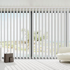 Blindify Motorized Vertical Blinds Compatible with Alexa Google Home, Blackout Sliding Door Shades Smart Vertical Blinds Remote Control Customize, White