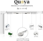 Quoya QL600 Smart Electric Curtain Track, Motorized Motor, Adjustable Track Length, Compatible with Alexa, Google, Siri, Apple Watch (QL600, up to 196 inches (5m))