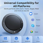 NEWORK Bluetooth Speakerphone for Conference Calls – AI Noise Reduction, 2 Mics, 5W Speaker, USB-C & USB-A Adapter, 10-14H Playtime, Compatible with Zoom/Teams/Skype/Meet