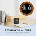 Rotating Visual Pomodoro Timer 5, 25, 10, 50 Min Custom Countdown, Rechargeable Cube Desk Productivity Flip Timer with Detachable Silicone Case, Ideal for ADHD Tool Study Work School (Green)