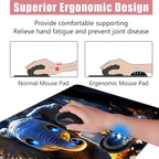 BFUKVOU Large Keyboard Mouse Pad Set, Extended Mouse Pad+Keyboard Wrist Rest Support, Memory Foam Ergonomic Easy Typing, 4Pcs (31.5×11.8 in) Desk Pad Set for Office Home,Cute Elephant with Butterflies