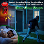 ChunHee Solar Outdoor Motion Sensor Alarm with Dog Barking Gunshot Sound, Support Recording and Adjustable Volume, 130db Loud Noise Maker 3 Work Modes Strobe Light for Home, Villa, Farm, Barn (4pack)