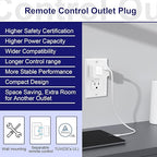 Remote Switch Outlet, GreenCyle 4 Outlet Plug with Remote, Wireless On/Off Light Switch Wall Mounted, 15A/1500W, TUV Listed, No Wiring Needed, 500ft RF Range, for Lamps, Fans, Household Appliances