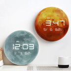 Nbdeal 13" Digital Wall Clock with LED Display, Calendar & Temperature, Automatic Dimming, 12/24hr Format, Wall & Desk Use - HUI-7860