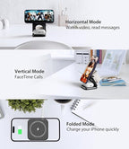 KU XIU X40 Foldable Magnetic Wireless Charger, 3-in-1 Charging Station for iPhone 17/16/15/14/13/12 & iPhone Air, 5W Fast Charging for Apple Watch S11–4/SE/Ultra 3/2/1, AirPods 4/3/2/Pro – Black