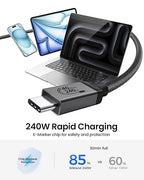 Silkland USB 4 for Thunderbolt 4 Cable 1FT, 40Gbps Data Transfer, 240W PD3.1 Fast Charging, 8K@60Hz, Short USB C Data Cable Compatible with Thunderbolt 3, iPhone 17/16, SSD, MacBook, Hub, Dock