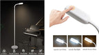 KOZIS Cordless Rechargeable Type-C FlexLamp | 2-in-1 Desk Floor Customizable | 3 Colors Adjustable Gooseneck | Stepless Dimming | Lamp for Piano Craft Bedroom Office Study Reading Camping