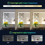 YEELAIT 55x36 Inch RGB LED Bathroom Mirror Front Light and RGB Backlit Lighted Vanity Mirror for Bathroom Wall Mounted Dimmable Anti Fog Memory Shatter-Proof IP54 Waterproof Horizontal/Vertical