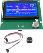 LCD Graphic Smart Display Control Board, LCD Control Module, 12864 Blue Control Panel with Ribbon Cable, for Ender 3, 3s, 3X, 3 Pro and Other 3D Printers