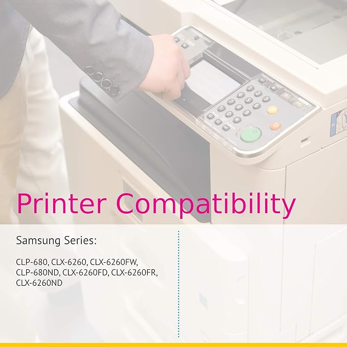CS Replacement Toner Cartridge Compatible with Samsung CLP 680 CLT-K506L Black CLT-C506L Cyan CLT-Y506L Yellow CLT-M506L Magenta CLP-680 680ND CLX-6260 6260FW 6260FD 6260FR 6260ND 4 Color Set