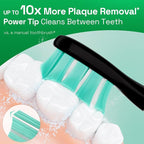 Brushmo Plaque Control Replacement Toothbrush Heads, Compatible with Philips Sonicare Click-on Electric Toothbrush Handles, 8 Standard Replacement Heads, SoftDuPont Bristles, BM928bk, Black