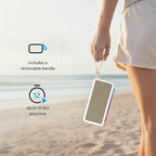 AT&T Essentials Retro 40W Bluetooth Speaker, IPX6 Waterproof, Bluetooth 5.3, LED Light Modes, Bass & Treble Control, 12H Battery, USB-C Charging, Outdoor & Indoor Use, Home Audio System - Cream