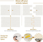 JOLOV 20 PCS 3D Wall Panels Peel and Stick - PE Foam DIY Self Adhesive, Waterproof, Perfect for Interior Wall Decor in Bedroom & Living Room (20)