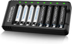 POWEROWL Rechargeable AA and AAA Batteries with Fast Charger, High Capacity NiMH - 4 x 2800mAh AA & 4 x 1000mAh AAA