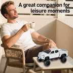 WSTER WS-X65 Pickup Truck Replica Bluetooth Speaker – HD Sound, FM Radio, TWS Stereo, LED Party Lights, USB/TF Playback, Built-in Mic – Cool Portable Car Design Speaker for Outdoors & Home (Silver)
