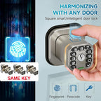 Richelock Fingerprint Door knob, Smart Biometric Door Lock with Keypad, Keyless Entry Code Door Knob, Waterproof & Weatherproof, Auto Lock,Voice Navigation, for Bedroom, Gate,Office