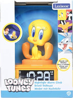 LEXiBOOK, Tweety, Tweety Night Light Alarm Clock, Sounds and Melodies, Backlit LCD Screen, Illuminated, Snooze, Yellow, RL800TW