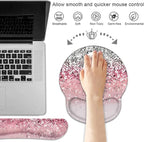 Keyboard Wrist Rest and Mouse Pad Wrist Support Set with Coasters, Non-Slip PU Base Ergonomic Gaming Mousepad for Home Office Working Studying Easy Typing & Pain Relief, Bible Verses Proverbs 31:25