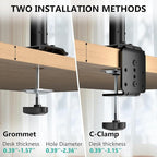 WALI Single Long Monitor Arm - 13 to 32 inch Computer Monitor Arm Desk Mount, Hold up to 19.8lbs, Extra Long Adjustable Stand, Full Motion Tall Arm, VESA 75/100mm, (GSDM001L)