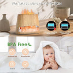 SALKING 2-in-1 Ultrasonic Essential Oil Diffuser & Himalayan Salt Lamp, Aromatherapy Diffuser Cool Mist Humidifier with Auto Off Function, 100% Pure Himalayan Pink Salt Rock, 150ml (Wooden Grain)